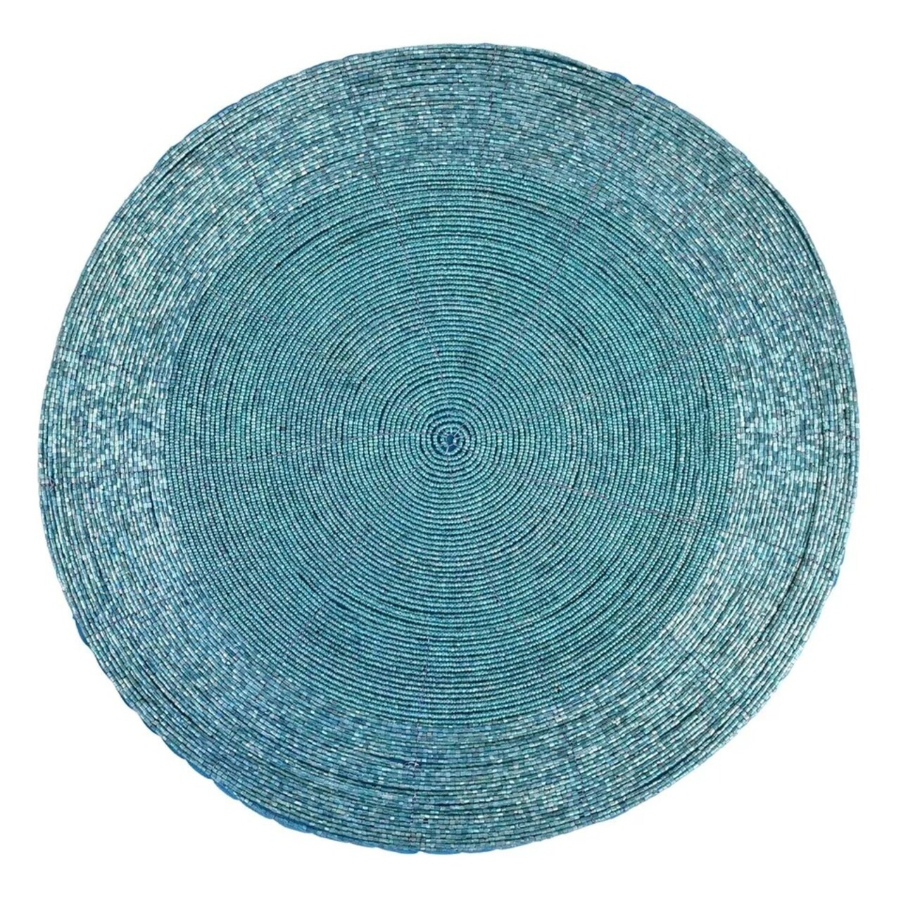 14" Beaded Placemats, Round Placemats, Charger Table Mats, Turquoise